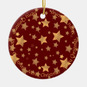 Vrolijk kerstfeest Gold Red Elegant Keramisch Ornament (Voorkant)
