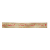 Vrolijk kerstfeest Gold Red Gift Satin Ribbon Satijnen Lint (Voorkant)