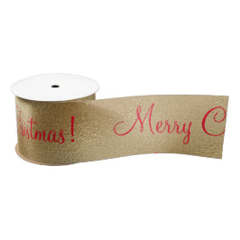 Vrolijk kerstfeest Gold Red Gift Satin Ribbon Satijnen Lint