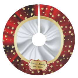 Vrolijk kerstfeest Gold Stars Rood en wit achtergr Kerstboom Rok