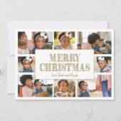 Vrolijk kerstfeest Gold White Snowflakes 8 Foto (Voorkant)