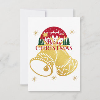 Vrolijk kerstfeest Golden Bell Kaart