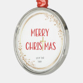 Vrolijk Kerstfeest Golden Cross Ornament Red Keeps (Links)