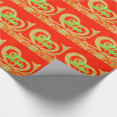 Vrolijk kerstfeest Golden Red Snowflex.jpg Cadeaupapier (Hoek)