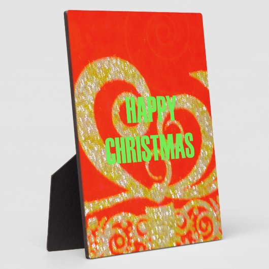 Vrolijk kerstfeest Golden Red Snowflex.jpg Fotoplaat (Zijkant)