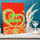 Vrolijk kerstfeest Golden Red Snowflex.jpg Fotoplaat (Zijkant)