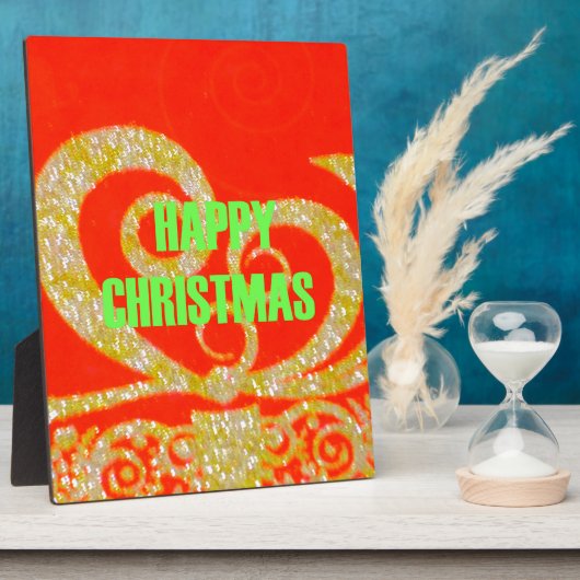 Vrolijk kerstfeest Golden Red Snowflex.jpg Fotoplaat (Zijkant)