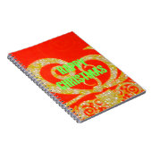 Vrolijk kerstfeest Golden Red Snowflex.jpg Notitieboek (Rechterzijde)
