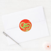 Vrolijk kerstfeest Golden Red Snowflex.jpg Ronde Sticker (Envelop)