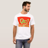 Vrolijk kerstfeest Golden Red Snowflex.jpg T-shirt (Voorkant volledig)