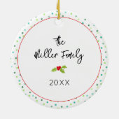 Vrolijk Kerstfeest Golden Retriever Dog Krans Holl Keramisch Ornament (Achterkant)