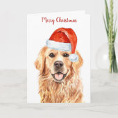 Vrolijk kerstfeest Golden Retriever Puppy Dog Feestdagen Kaart (Voorkant)