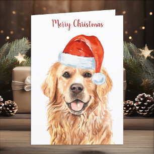 Vrolijk kerstfeest Golden Retriever Puppy Dog Feestdagen Kaart