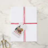 Vrolijk Kerstfeest Goldendoodle Honden Cadeaulabel (Met Touw)