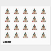Vrolijk Kerstfeest Goldendoodle Honden Ronde Sticker (Vel)