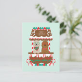 Vrolijk Kerstfeest Goldendoodles Vakantie Stand Ho Briefkaart (Staand voorkant)