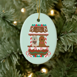Vrolijk Kerstfeest Goldendoodles Vakantie Stand Ho Keramisch Ornament
