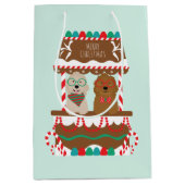 Vrolijk Kerstfeest Goldendoodles Vakantie Stand Ho Medium Cadeauzakje (Voorkant)