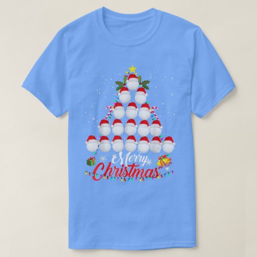 Vrolijk kerstfeest Golf Ball Golf-kerstboom Golf T-shirt (Design voorkant)