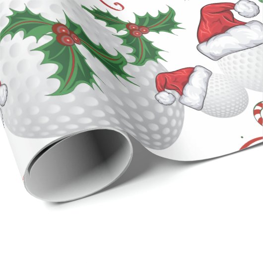 Vrolijk kerstfeest Golf Ball Santa Cadeaupapier (Rol Hoek)