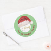 Vrolijk kerstfeest Golf Ball Santa Pet Naam Ronde Sticker (Envelop)