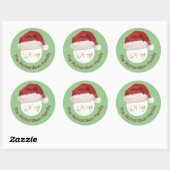 Vrolijk kerstfeest Golf Ball Santa Pet Naam Ronde Sticker (Vel)