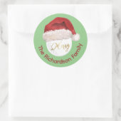 Vrolijk kerstfeest Golf Ball Santa Pet Naam Ronde Sticker (Tas)