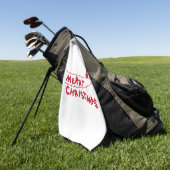 Vrolijk kerstfeest golfhanddoek (Groen)