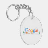 Vrolijk kerstfeest Google Acrylische Sleutelhanger (Voorkant Links)