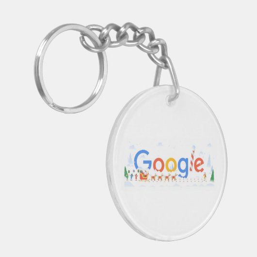 Vrolijk kerstfeest Google Acrylische Sleutelhanger (Voorkant Links)