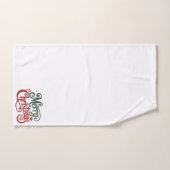 Vrolijk Kerstfeest Gotische Borduurwerk Typografie Bad Handdoek (Handdoek)