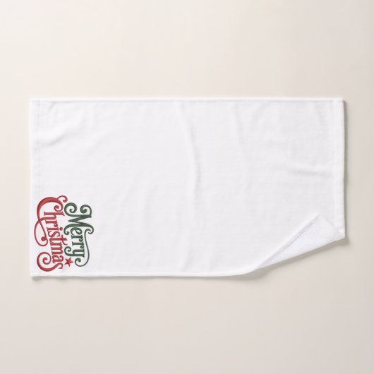 Vrolijk Kerstfeest Gotische Borduurwerk Typografie Bad Handdoek (Handdoek)