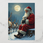 Vrolijk kerstfeest goud en groen personaliseren folie feestdagenkaart (Achterkant)