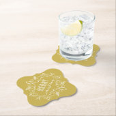 Vrolijk Kerstfeest Goud Feestelijk Foliage  Deco Kartonnen Onderzetters (Insitu)