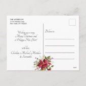 Vrolijk Kerstfeest Goud Glitter Red Poinsettia Feestdagenkaart (Achterkant)