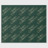 Vrolijk Kerstfeest Goud & Groen Embossed Gradient  Cadeaupapier (Vlak)