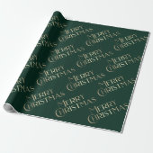 Vrolijk Kerstfeest Goud & Groen Embossed Gradient  Cadeaupapier (Uitgerold)
