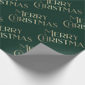 Vrolijk Kerstfeest Goud & Groen Embossed Gradient  Cadeaupapier (Hoek)