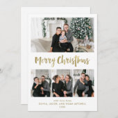 Vrolijk kerstfeest | Goud multi-fotoraster Feestdagenkaart (Voorkant / Achterkant)