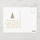 Vrolijk Kerstfeest Goud Rustieke Boerderij 5 Foto' Briefkaart (Achterkant)