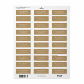 Vrolijk Kerstfeest goudbruin Retouradres Etiket (Full Sheet)
