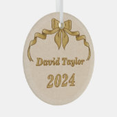 Vrolijk kerstfeest  gouden boog glas ornament (Voorkant Rechts)