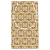 Vrolijk Kerstfeest Gouden Boog Inkt Tekening Klein Cadeauzakje (Achterkant)