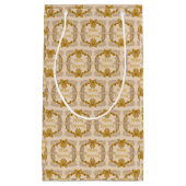 Vrolijk Kerstfeest Gouden Boog Inkt Tekening Klein Cadeauzakje (Voorkant)