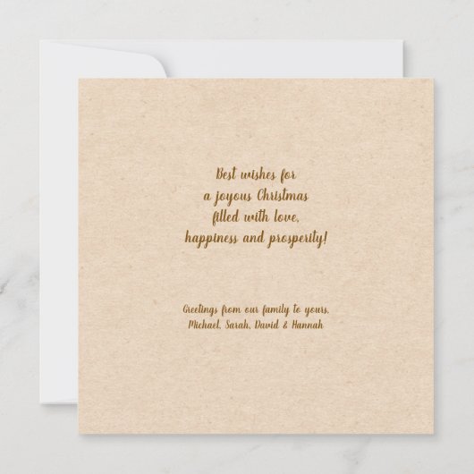 Vrolijk Kerstfeest Gouden Boog  Kaart (Achterkant)