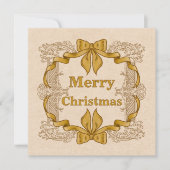 Vrolijk Kerstfeest Gouden Boog  Kaart (Voorkant)