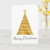 Vrolijk kerstfeest, gouden boom, minimalistische f kaart (Gele Bloem)