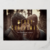 vrolijk kerstfeest. Gouden eenvoudige minimalistis Folie Feestdagenkaart (Voorkant)