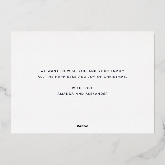 vrolijk kerstfeest. Gouden eenvoudige minimalistis Folie Feestdagenkaart (Achterkant)