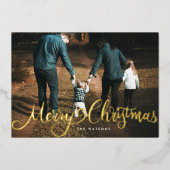 vrolijk kerstfeest gouden grote hand foto met brie folie feestdagenkaart (Voorkant)